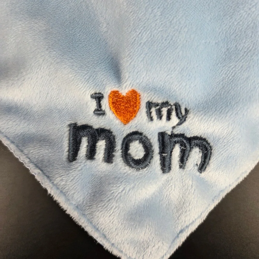 Child of Mine by Carters Baby Security Blanket Blue Bear I Love My Mom Lovey